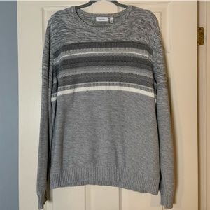 CALVIN KLEIN| GREY STRIPE SWEATER